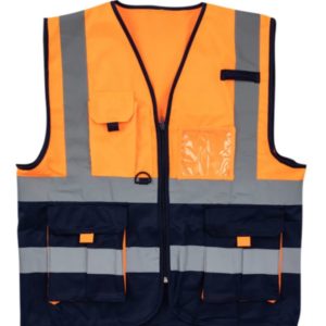 REFLECTIVE SIGNALLING VEST ORANGE/NAVY