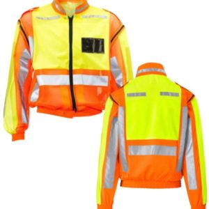 REFLECTIVE COLLAR JKT LIME/OR L-SLEEVE