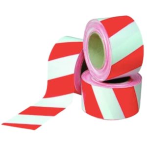 DANGER TAPE RED/WHITE 75MMX100M