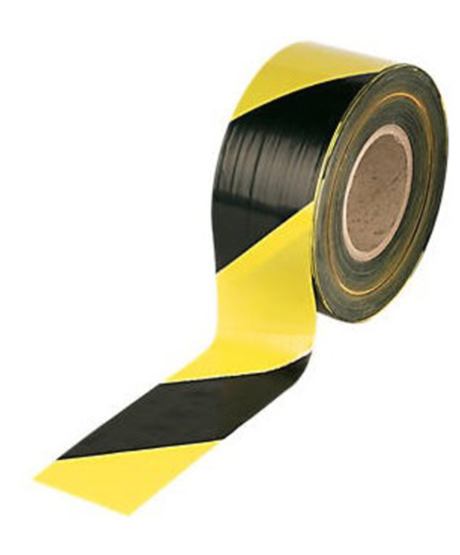 DANGER TAPE YELLOW/BLACK 75MMX500M