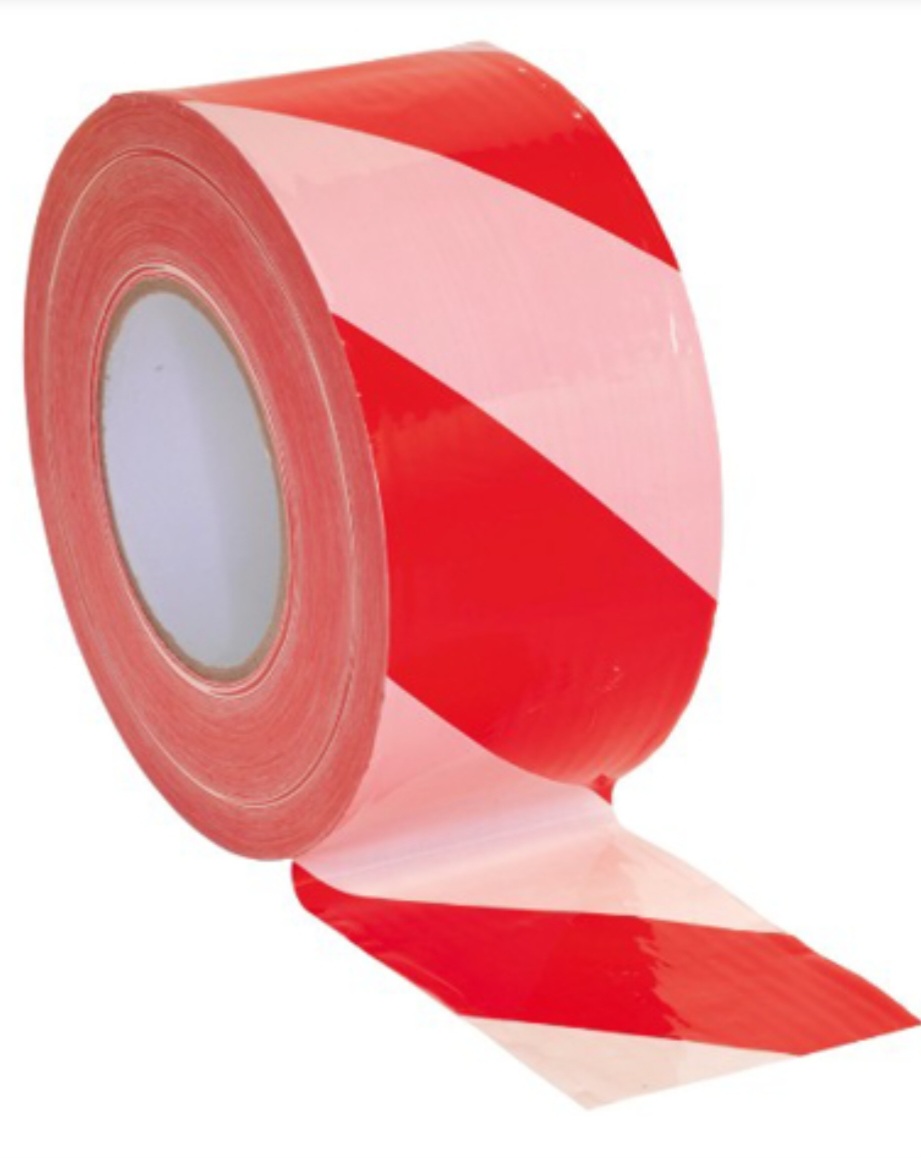 DANGER TAPE RED/WHITE 75MMX500M