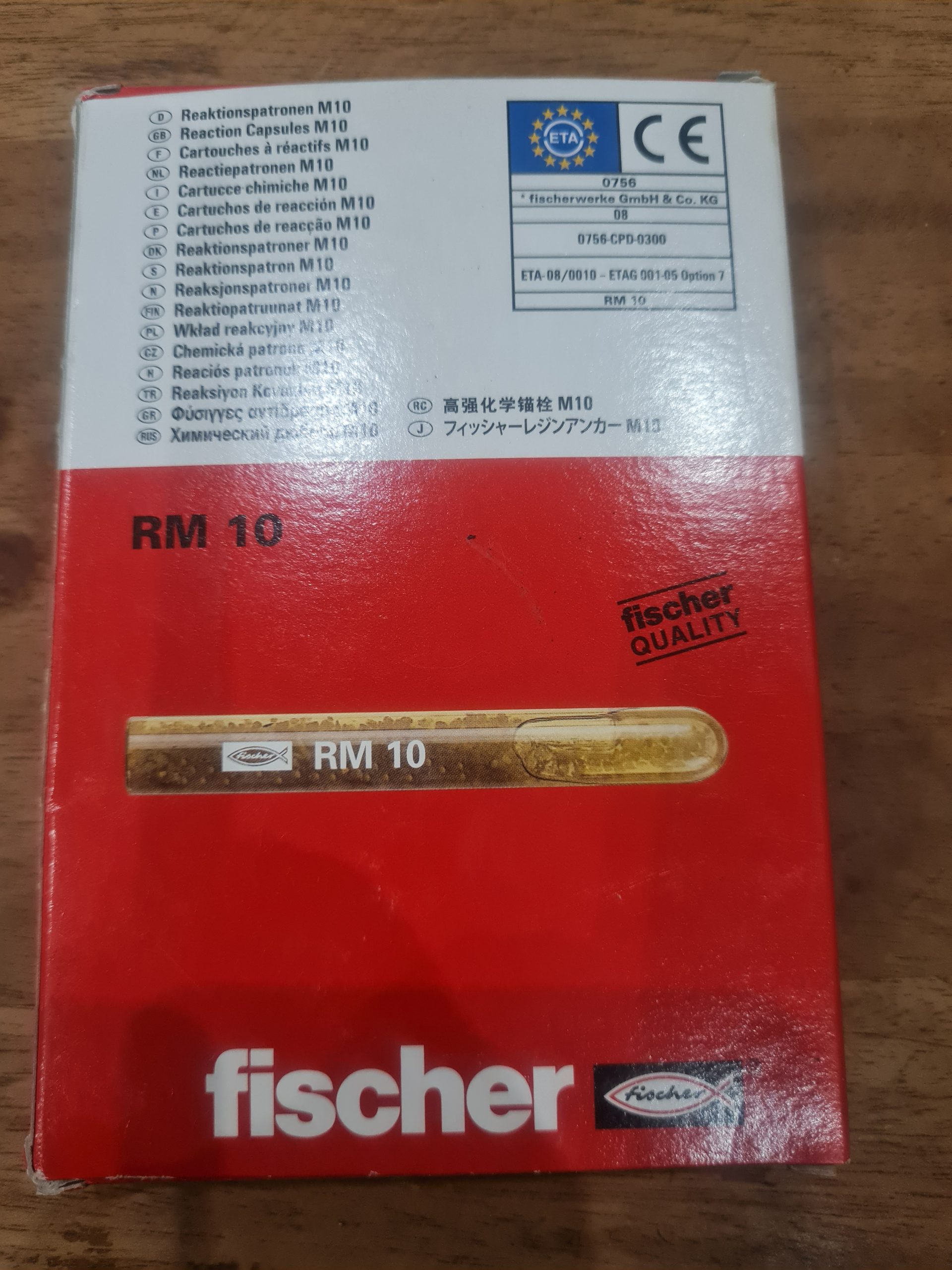 FISCHER RM 10 CHEMICAL ANCHORS