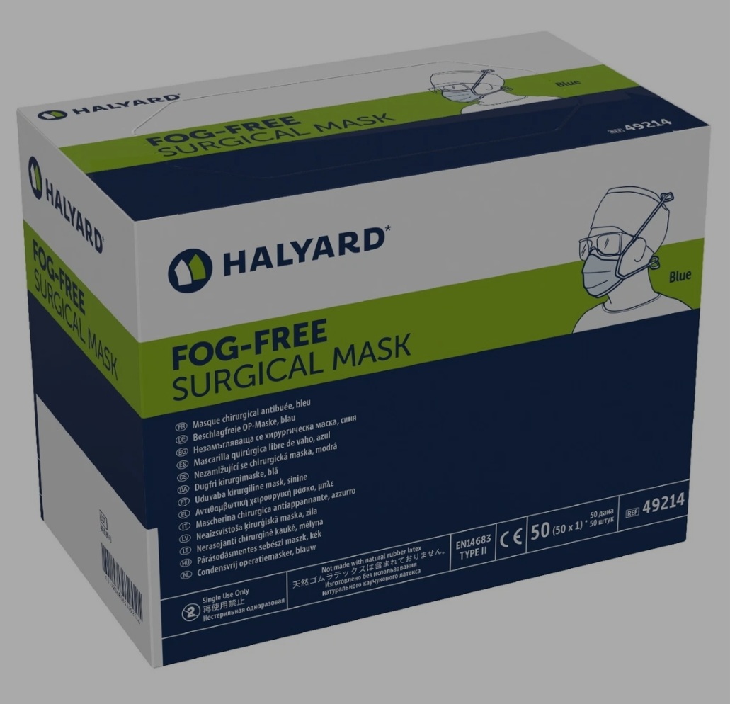 HALYARD HEALTH FOG-FREE SURGICAL MASKS (PACK OF 50)
